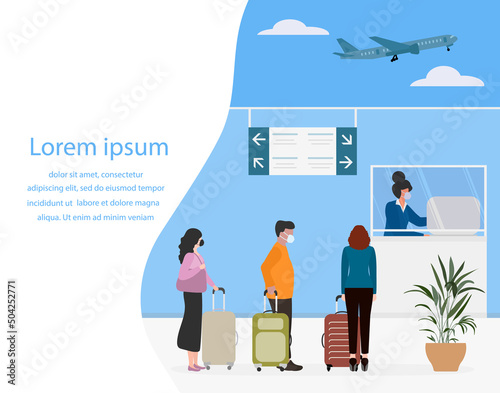 Covid Travel Airport Plane People Tourist Check in
