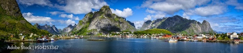Fotografija Panorama of Reine - a small, picturesque fishing village, Lofoten archipelago in