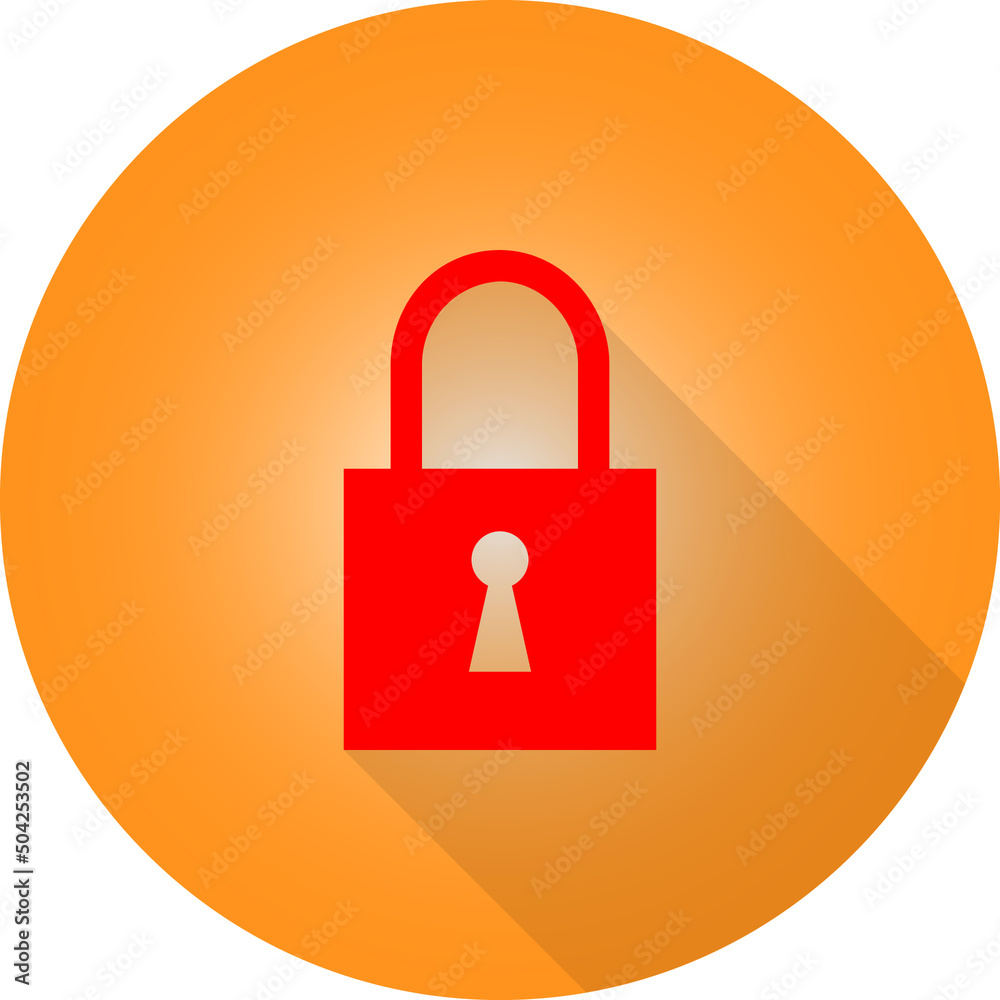 Home Key Keyhole Lock Mobile and Car symbol in orange circle on white background Home Key Keyhole Lock Mobile and Car symbol in orange circle on white background