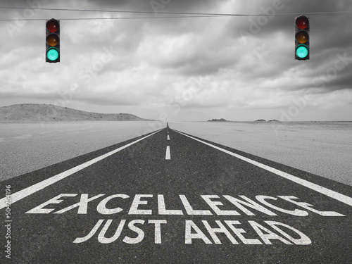 Excellence Just Ahead highway text