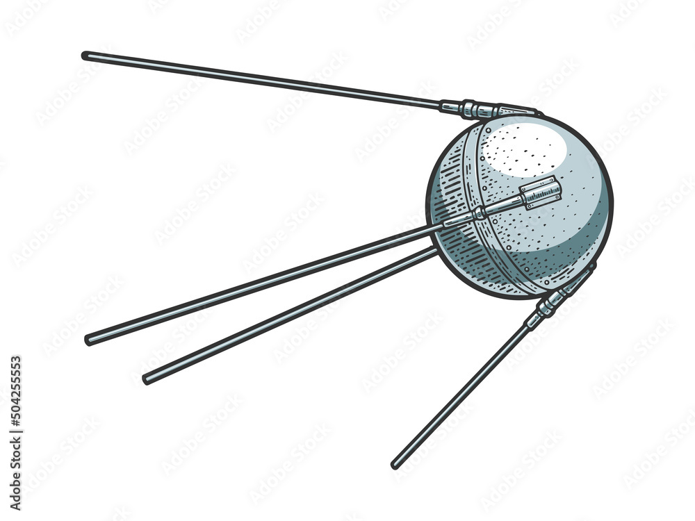 Sputnik One first artificial Earth satellite made by Soviet Union color