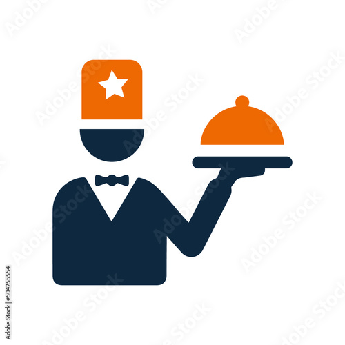 Food, service, man icon. Simple vector sketch.