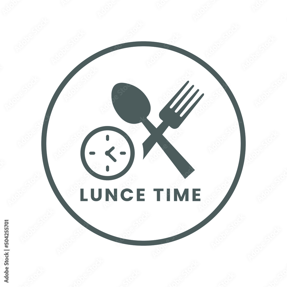Hour, lunch, time icon. Gray vector design. Hour, lunch, time icon. Gray vector design.