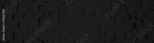 Digital geometric black mesh in wide angle. Futuristic technology polygon pattern. Abstract animated background.