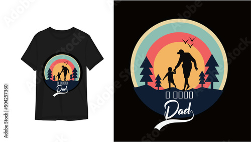  Fathers day greeting. Modern typography circular design template for sticker, vector, banner, gift card, t shirt, print, label, fathers day . Retro vintage style...