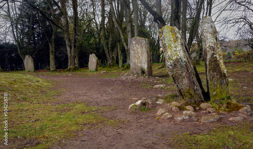 Clava Cairns standing stones photo