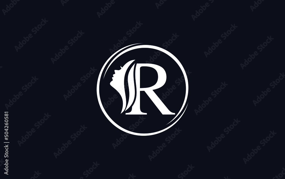 Purple beauty spa and hair logo and symbol design vector with the letter and alphabet R Purple beauty spa and hair logo and symbol design vector with the letter and alphabet R
