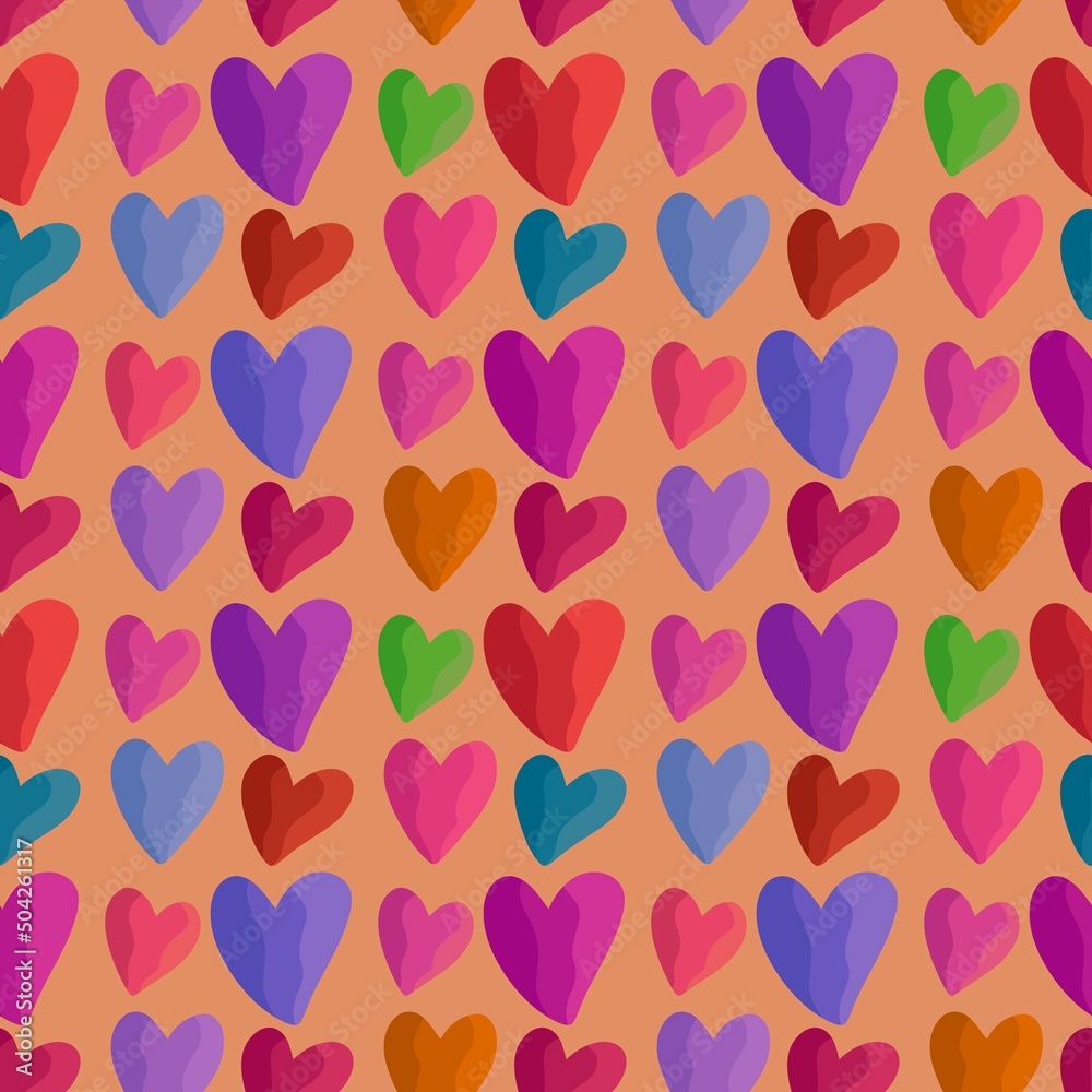 Seamless valentines pattern with hearts for postcard and gifts and cards Seamless valentines pattern with hearts for postcard and gifts and cards