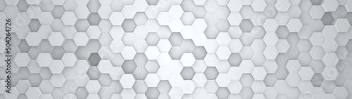 Digital geometric white mesh in wide angle. Futuristic technology polygon pattern. Abstract animated background.