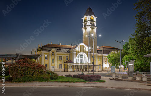 The central railway station of Burgas Bulgaria.Burgas is surrounded by the Burgas Lakes and located at the westernmost point of the Black Sea.Burgas Bulgaria,May 12 2022