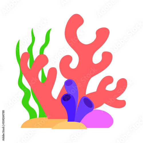 Coral reef emoji vector illustration