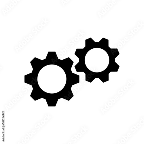 Gear icon template color editable. Gear symbol vector sign isolated on white background.
