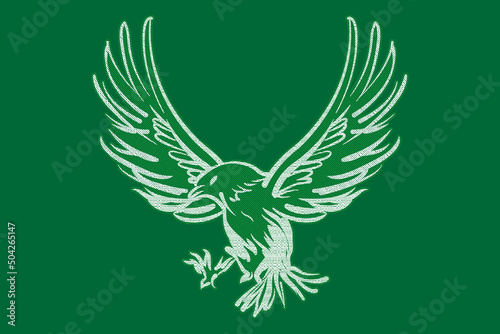 The eagle mascot spread the wings