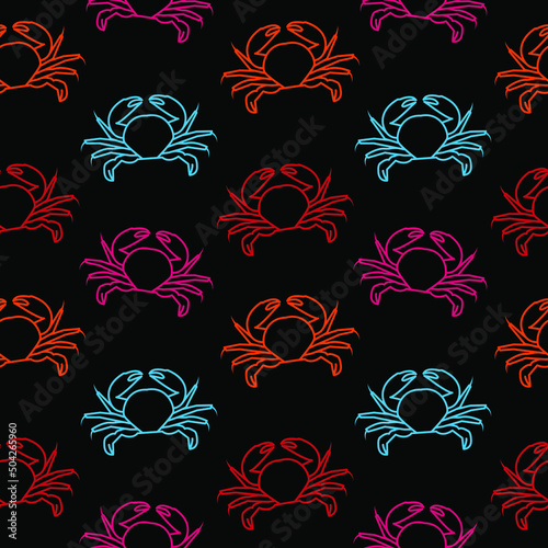 Summer vector pattern design crabs packaging paper design background fun fabric seamless animal sea sea naive wallpaper art illustration beach