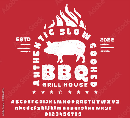 Hand Made Font 'Grill'. Original Design.Custom handwritten alphabet.