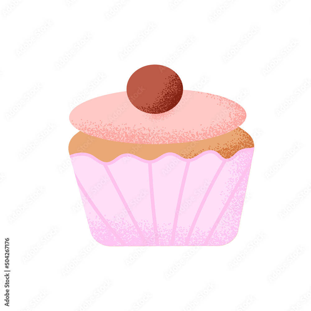 pink cupcake isolated on white background pink cupcake isolated on white background