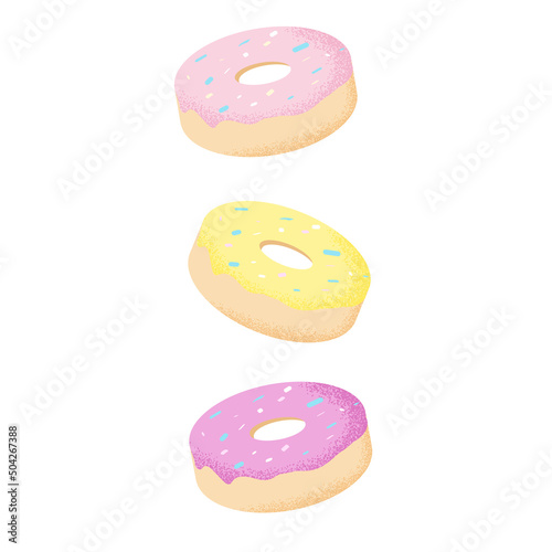 cute donuts isolated on white