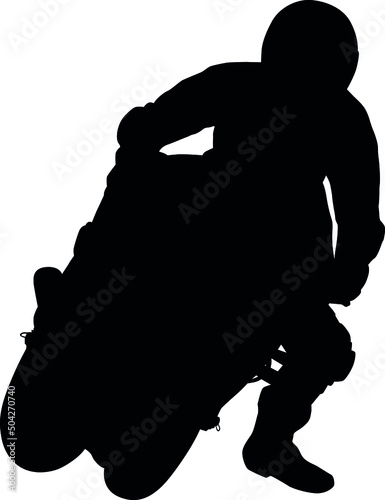 In the Drift on the brake Superbike racing motorcycle, Motorcycle cyclist, MotoGP Bike, British Superbike, Isle of Man TT, Moto2 motorcycle with the racer. silhouette