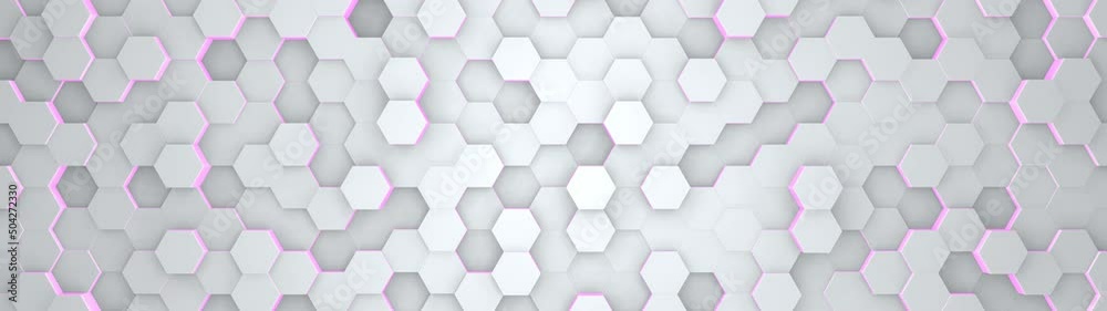 Digital geometric white mesh with pink energy glow in wide angle. Futuristic technology polygon pattern. Abstract animated background. Digital geometric white mesh with pink energy glow in wide angle. Futuristic technology polygon pattern. Abstract animated background.