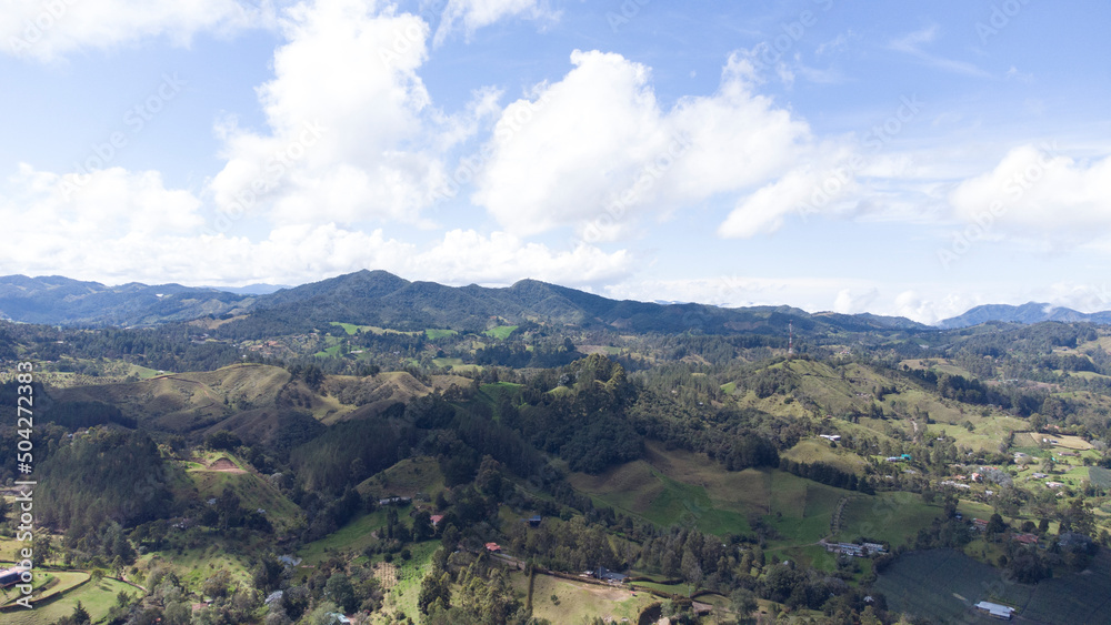 Panoramic view of the mountains of the municipality of Retiro Antioquia - Colombia