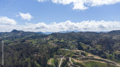 Panoramic view of the mountains of the municipality of Retiro Antioquia - Colombia