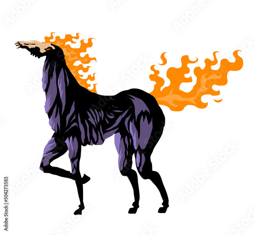 evil dark hell nightmare fire horse