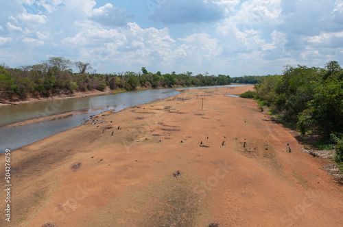 dry lake bed in the summer heat