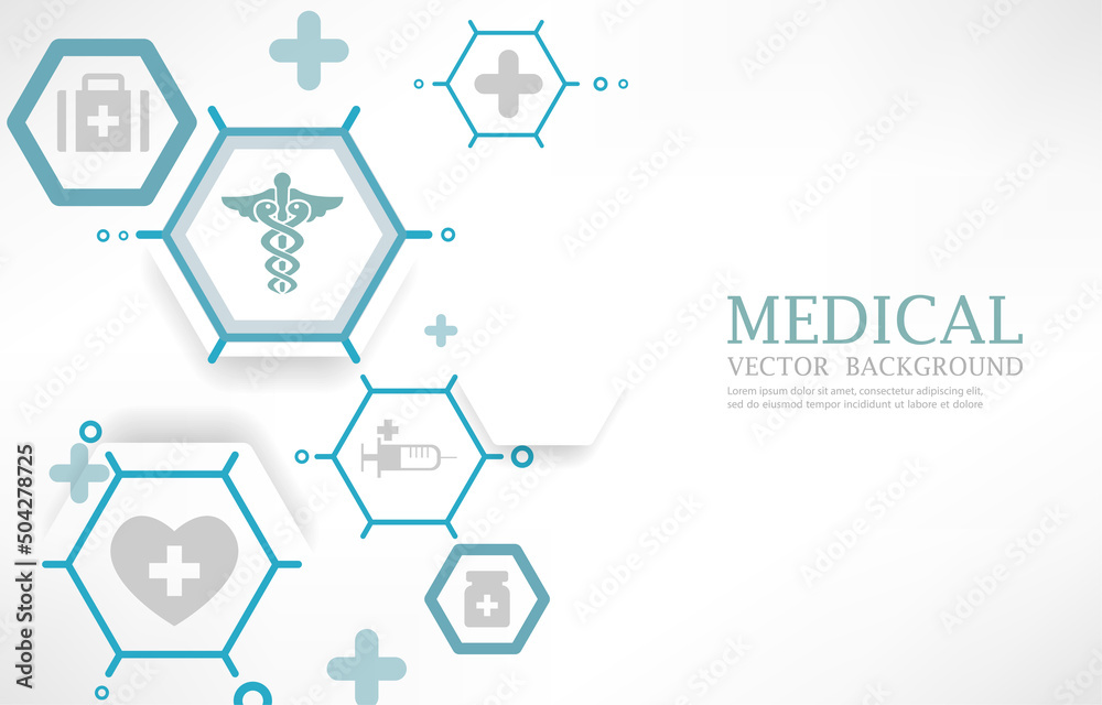 Medical white vector background.geometric hexagons shape.medical icons Medical white vector background.geometric hexagons shape.medical icons