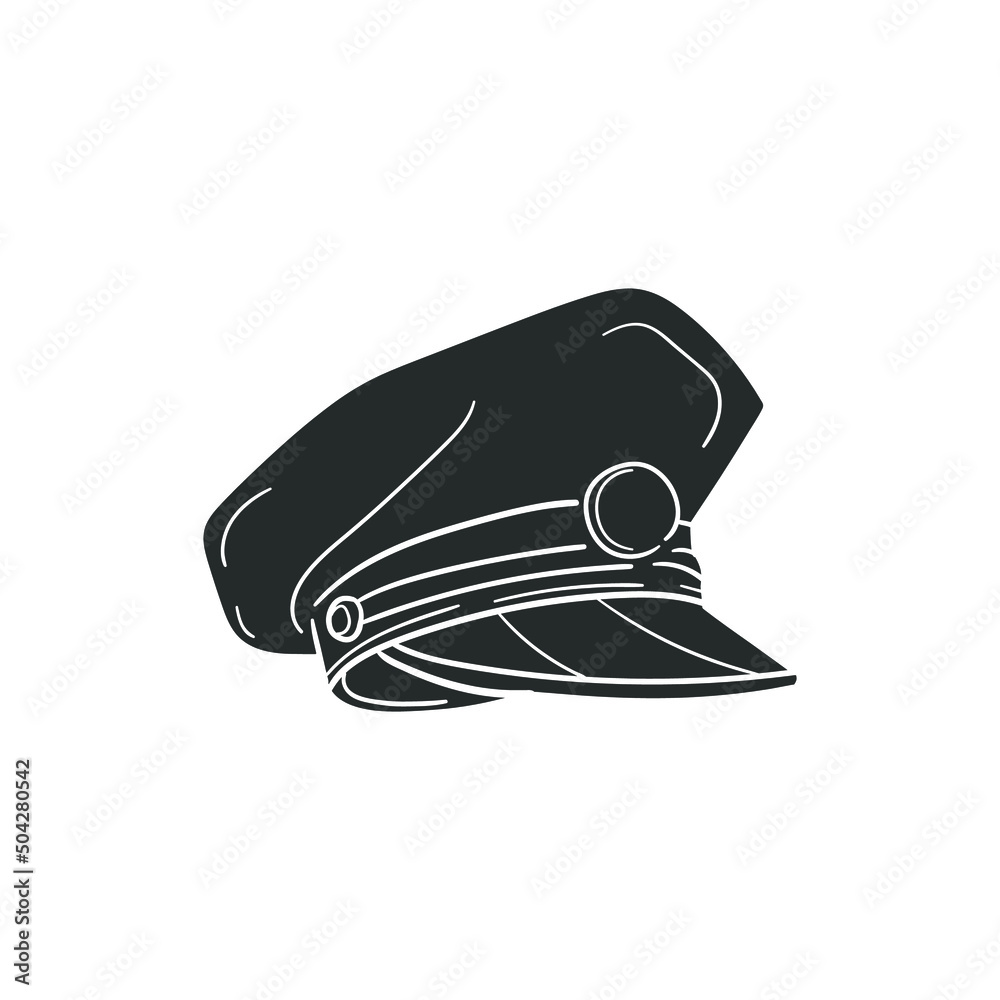 Postman Icon Silhouette Illustration. Hat Vector Graphic Pictogram