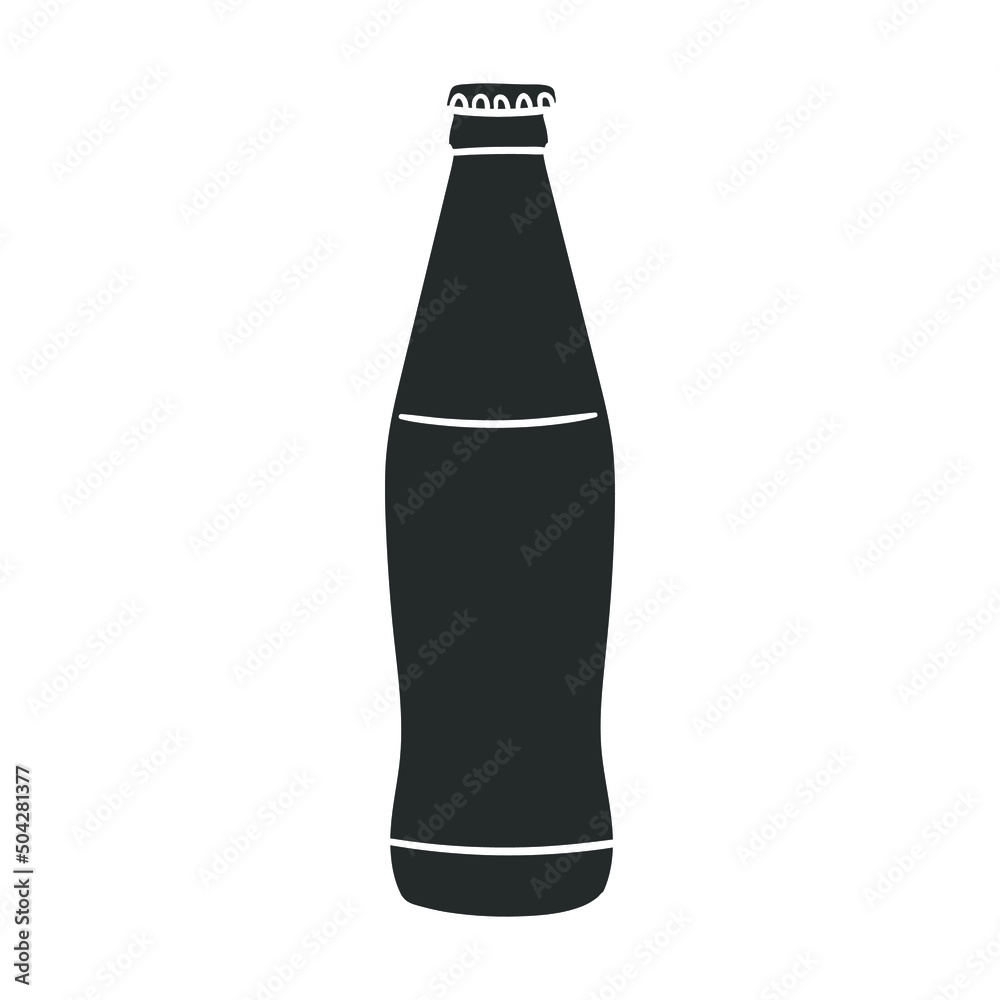Soda Bottle Icon Silhouette Illustration. Drink Vector Graphic Pictogram Symbol Clip Art. Doodle Sketch Black Sign. Soda Bottle Icon Silhouette Illustration. Drink Vector Graphic Pictogram Symbol Clip Art. Doodle Sketch Black Sign.