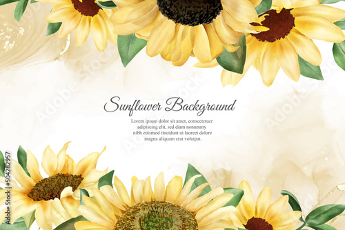 Watercolor Sunflower Background Design