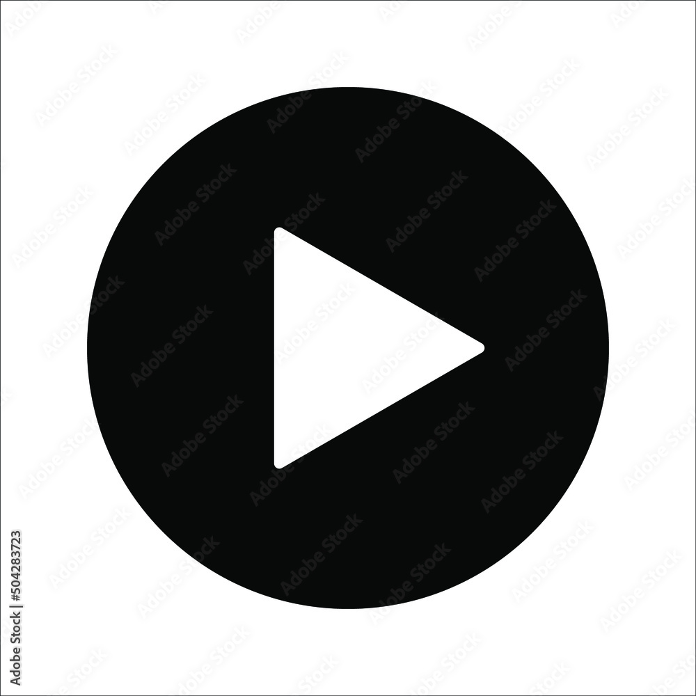 black and white play button vector icon, on a white background, eps 10. black and white play button vector icon, on a white background, eps 10.
