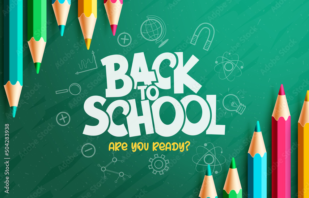 Back to school vector background design. Back to school text with color ...
