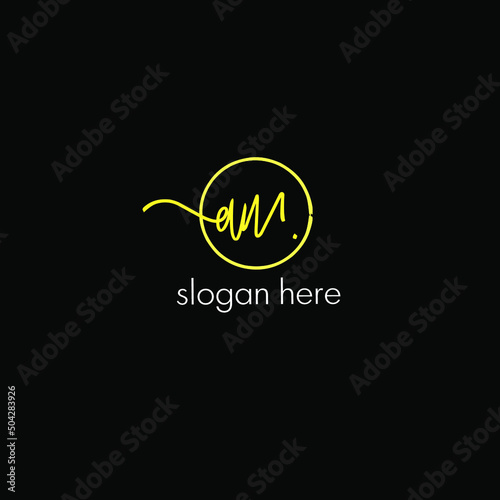 am slogan Initial Handwriting Logo Vector