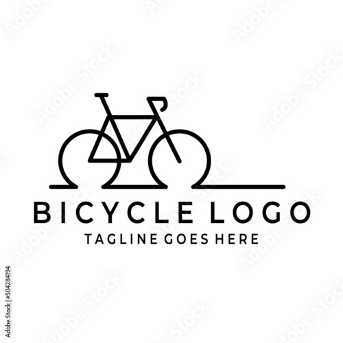 bicycle logo vector illustration design, line art, minimalist logo