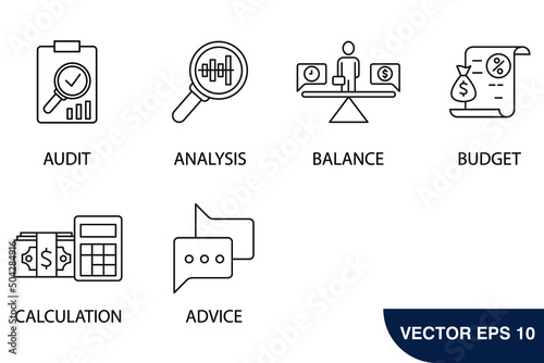 financial accounting  icons set . financial accounting  pack symbol vector elements for infographic web
