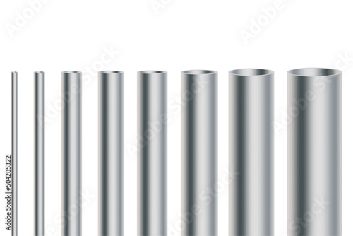 Iron pipes in abstract style on white background. Vector illustration. stock image.