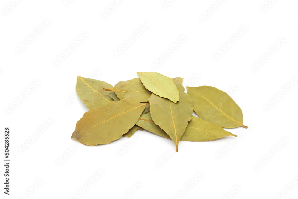 Dried bay laurel leaves or Laurus nobilis spice isolated on white background. Dried bay laurel leaves or Laurus nobilis spice isolated on white background.