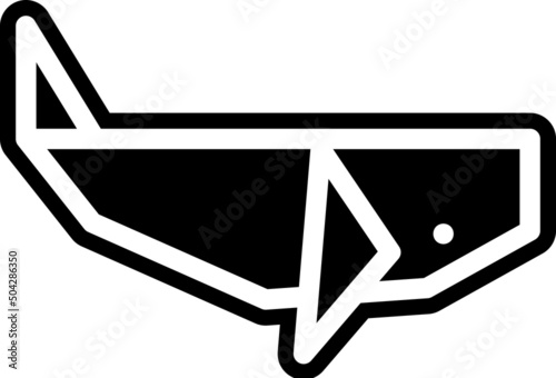 Canvas whale icon black vector illustration