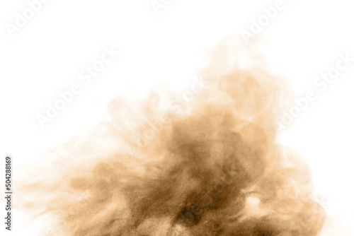 Brown dust powder explosion. 