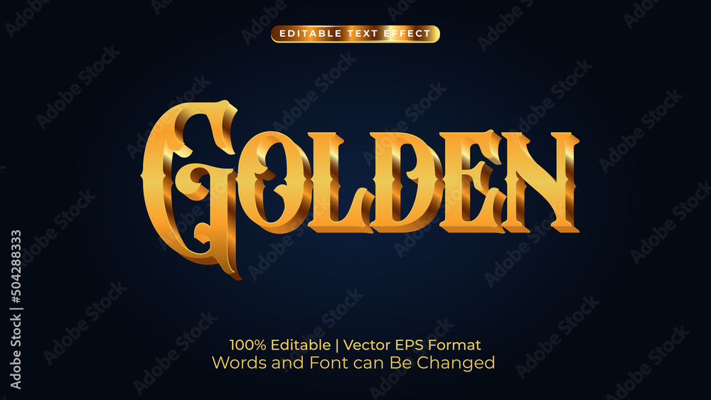 Golden Text Effect Vector