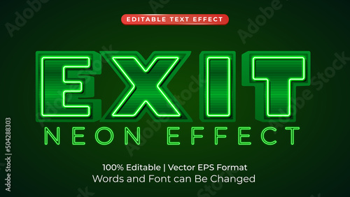 Exit Text Effect Vector