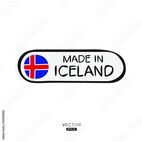 Made in Iceland, vector illustration.