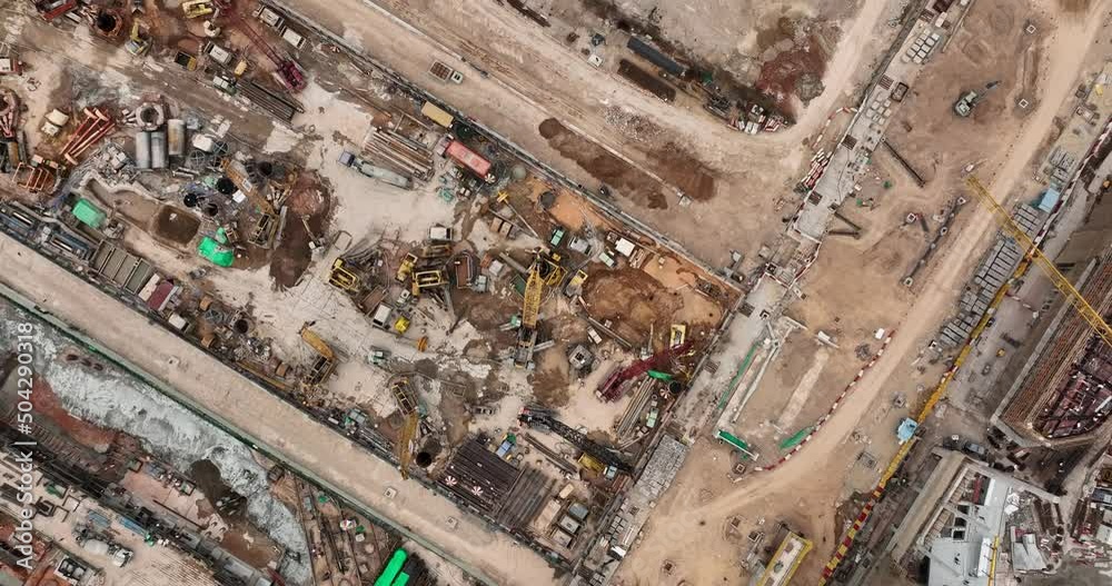 Top down view of construction site
