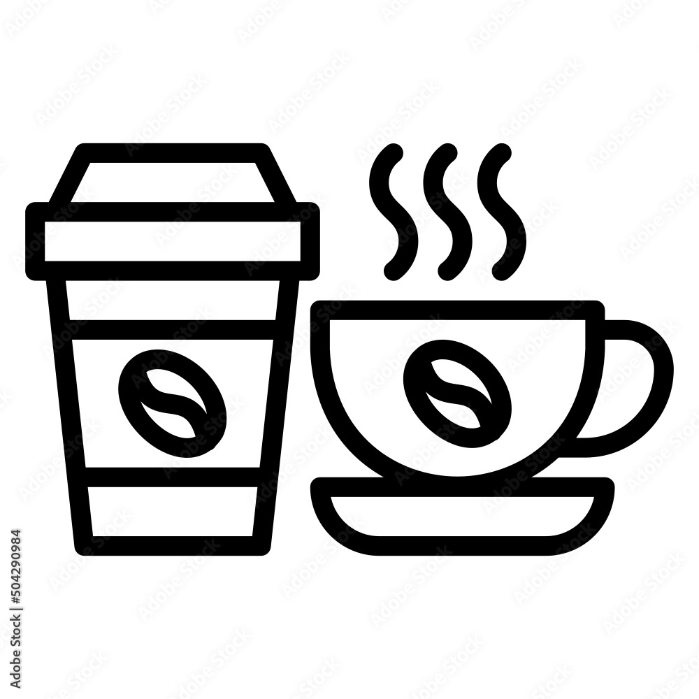 Coffee cup and drink mug line icon. Can be used for digital product, presentation, print design and more. Coffee cup and drink mug line icon. Can be used for digital product, presentation, print design and more.