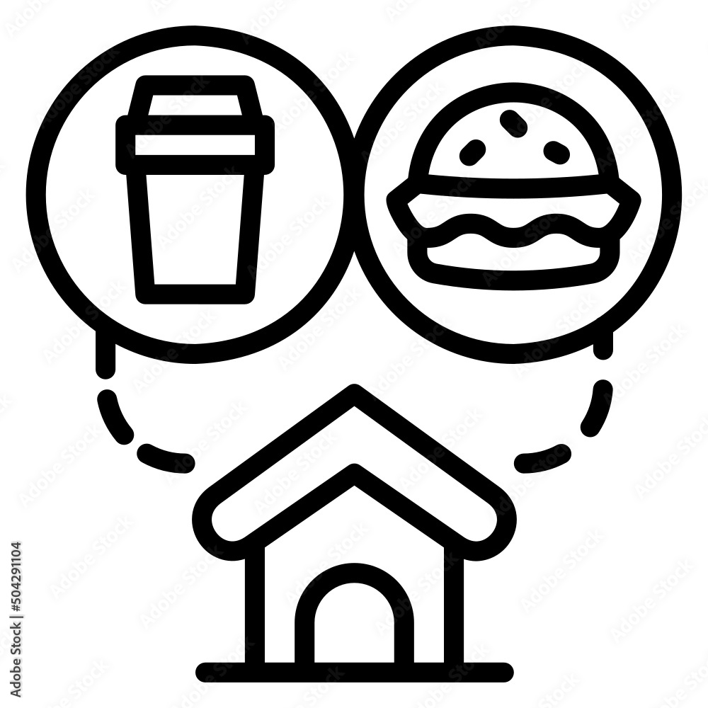 Deliver home order food line icon. Can be used for digital product, presentation, print design and more. Deliver home order food line icon. Can be used for digital product, presentation, print design and more.
