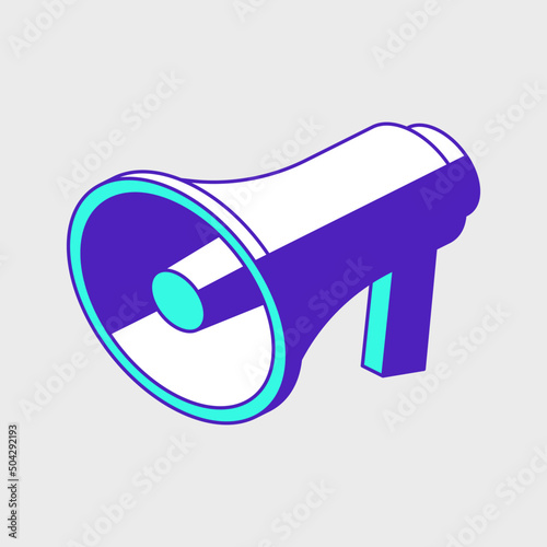 Megaphone or bullhorn isometric vector icon illustration