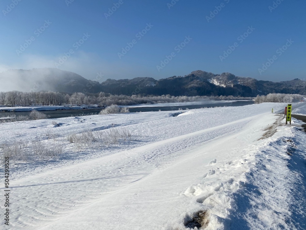 晴れた日の雪原