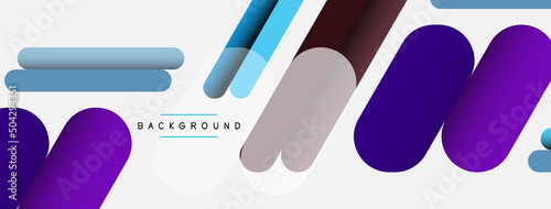 Overlapping round shapes and lines background. Vector illustration for wallpaper banner background or landing page