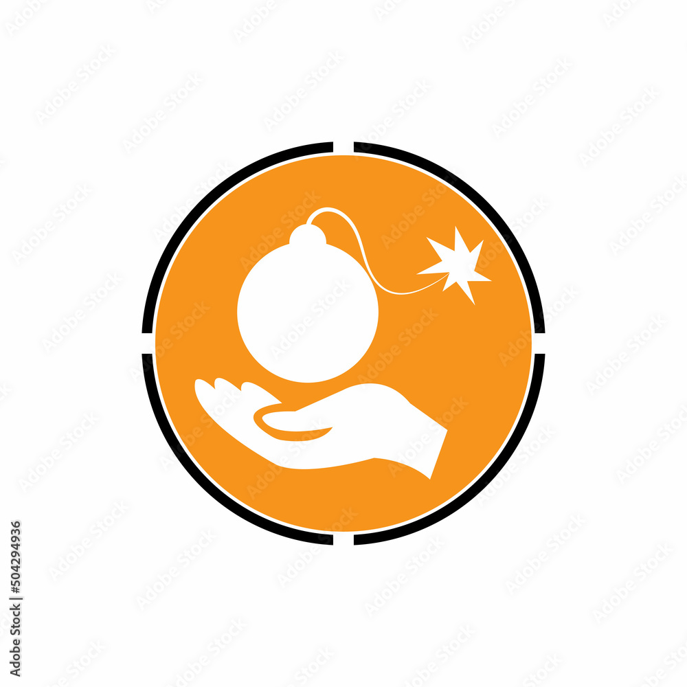 holding boom icon vector holding boom icon vector